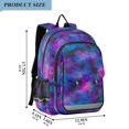 thumbnail image 2 of FORMRS Kids Backpack for School Unisex 17" Casual Bookbag Travel Daypack with Compartment Pockets, Watercolor Purple Galaxy Pattern, 2 of 7