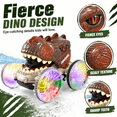 thumbnail image 6 of JoyStone Dinosaur Amphibious Remote Control Car for Water & Land with Water Machine, RC Monster Truck Toys with LED Lights, 360° Spins and Drifting for Boys Girls, Brown, 6 of 8