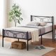 thumbnail image 4 of Negra tamaño individual size marco de cama con almacenamiento metal marco de cama con vintage pattern cabecero y footboard mattress foundation fácil montaje, 4 of 7