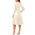 thumbnail image 3 of INSPIRE CHIC Women's Floral Dress Long Sleeve V Neck Pleated Flowy Summer Midi Dress XL Beige, 3 of 6