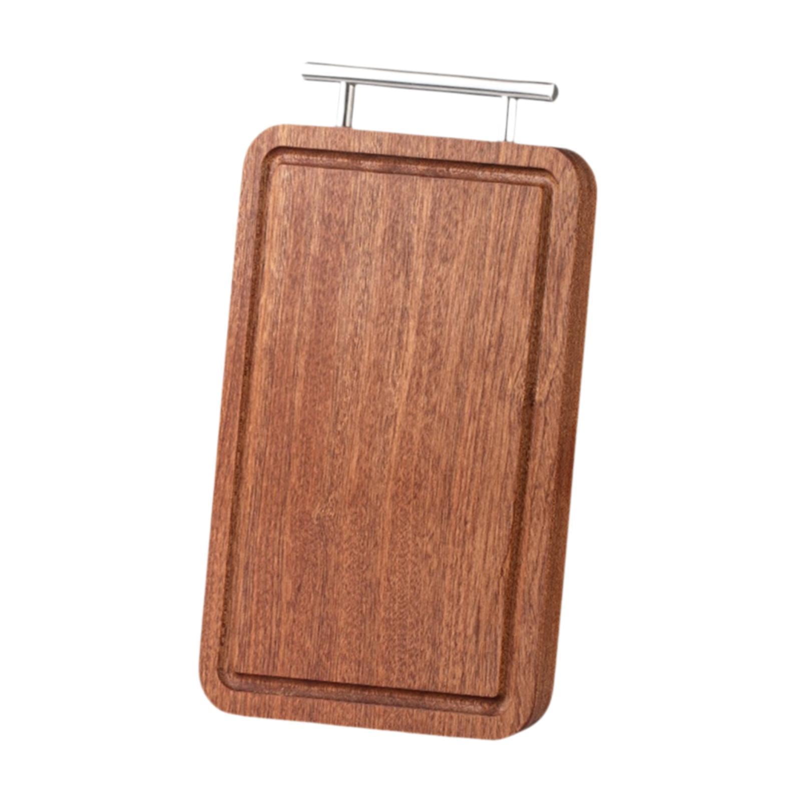 TISHITA Chopping Board Wooden Cutting Board Multifunctional Reversible with Handle Thick for Kitchen for Cheese Steak Meat Vegetables S