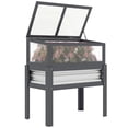 thumbnail image 1 of Outsunny Jardinière Surélevée avec Toit de Serre Relevable, Gris, 1 of 10