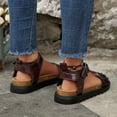 thumbnail image 5 of Dakaela Women's Cork Footbed Sandals Leather Comfortable Arch Support Slip on Summer Slides with Adjustable Ankle Buckles Size 8, 5 of 9