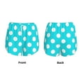 thumbnail image 3 of Susaid Aqua And White Polka Dot Print Women's High Waisted Running Shorts Quick Dry Athletic Gym Track Workout Shorts Zip Pocket-Small, 3 of 7