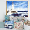 thumbnail image 3 of Designart Lighthouse On The Rocky Island With Seagulls FLOAT FRAME WALL ART, 3 of 4