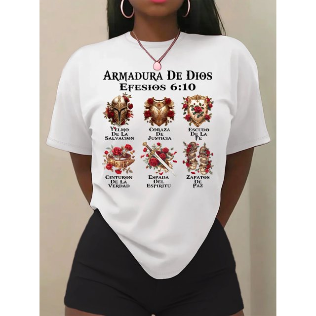 Short Sleeves Round Neck T-Shirt - Divine Armor Patterns Print