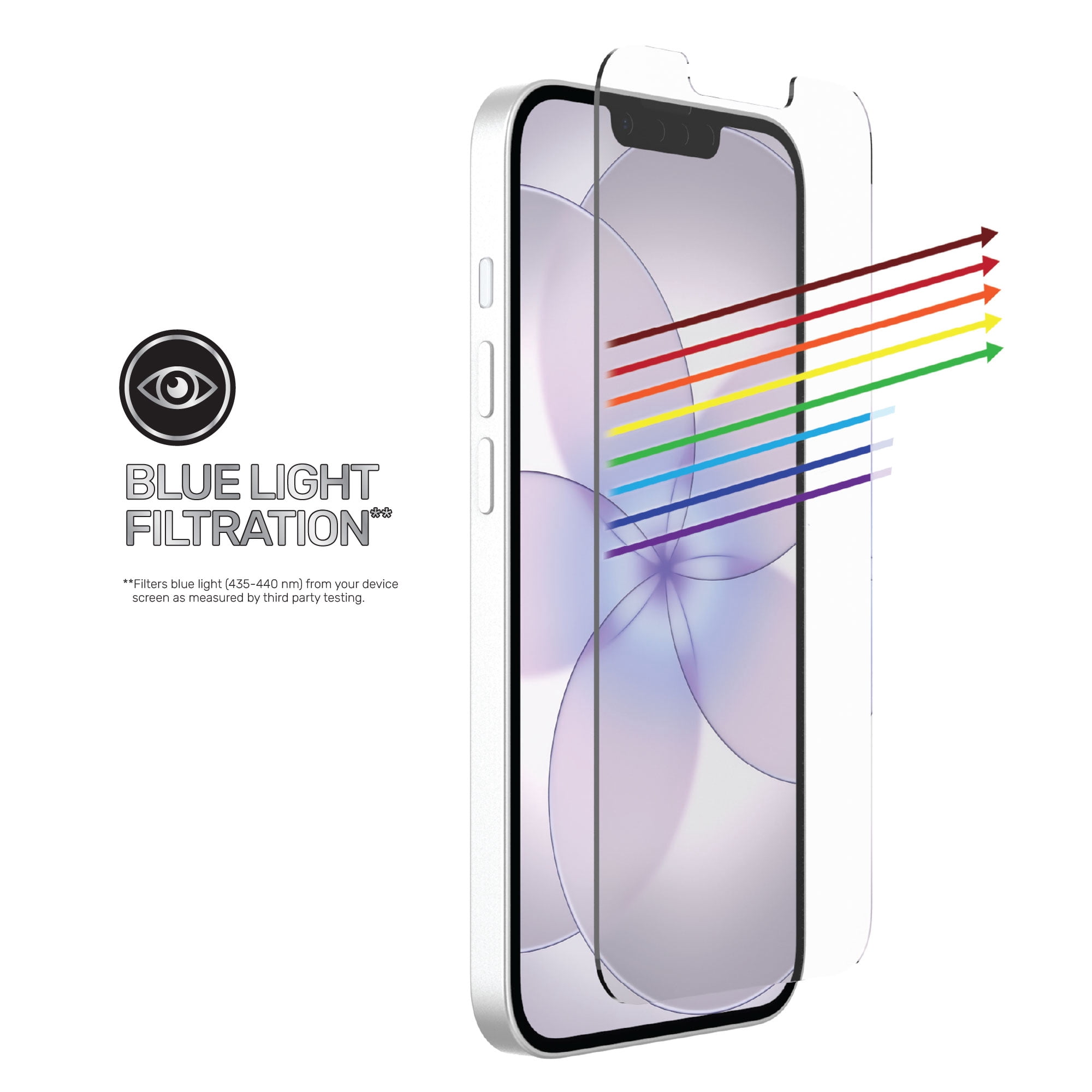 DuraGlass DefenseTech Glass Screen Protector with Blue Light Filter for iPhone 17e / 16e / 14 / 13 / 13 Pro with Easy Application Tray