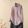 thumbnail image 4 of Ashirexll Womens Long Sleeve Shirts Casual Winter Tops Casual Plaid Shirt with Lapel Button Pocket Tops, 4 of 4