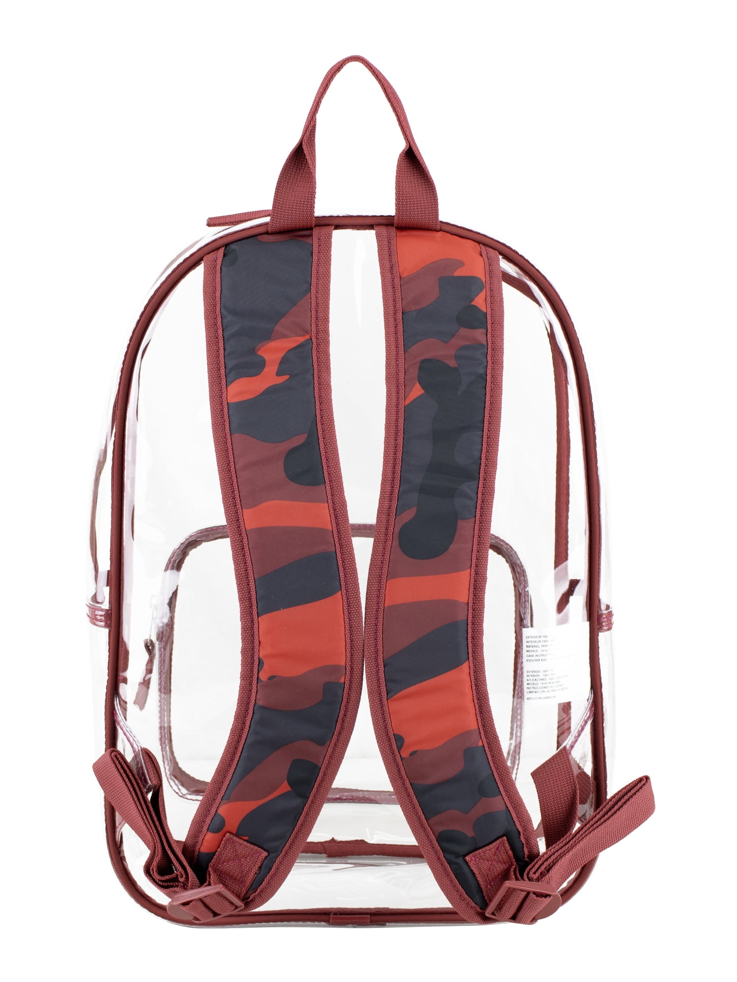 Eastsport Unisex 16" Success Clear Backpack, Red Camo