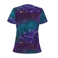 thumbnail image 4 of Naloa Purple and Green Glitter Print T-Shirts Short Sleeve V Neck Tees for Women Fashion Tops Trendy Lightweight Soft Casual Summer Outfits Clothes, 4 of 5