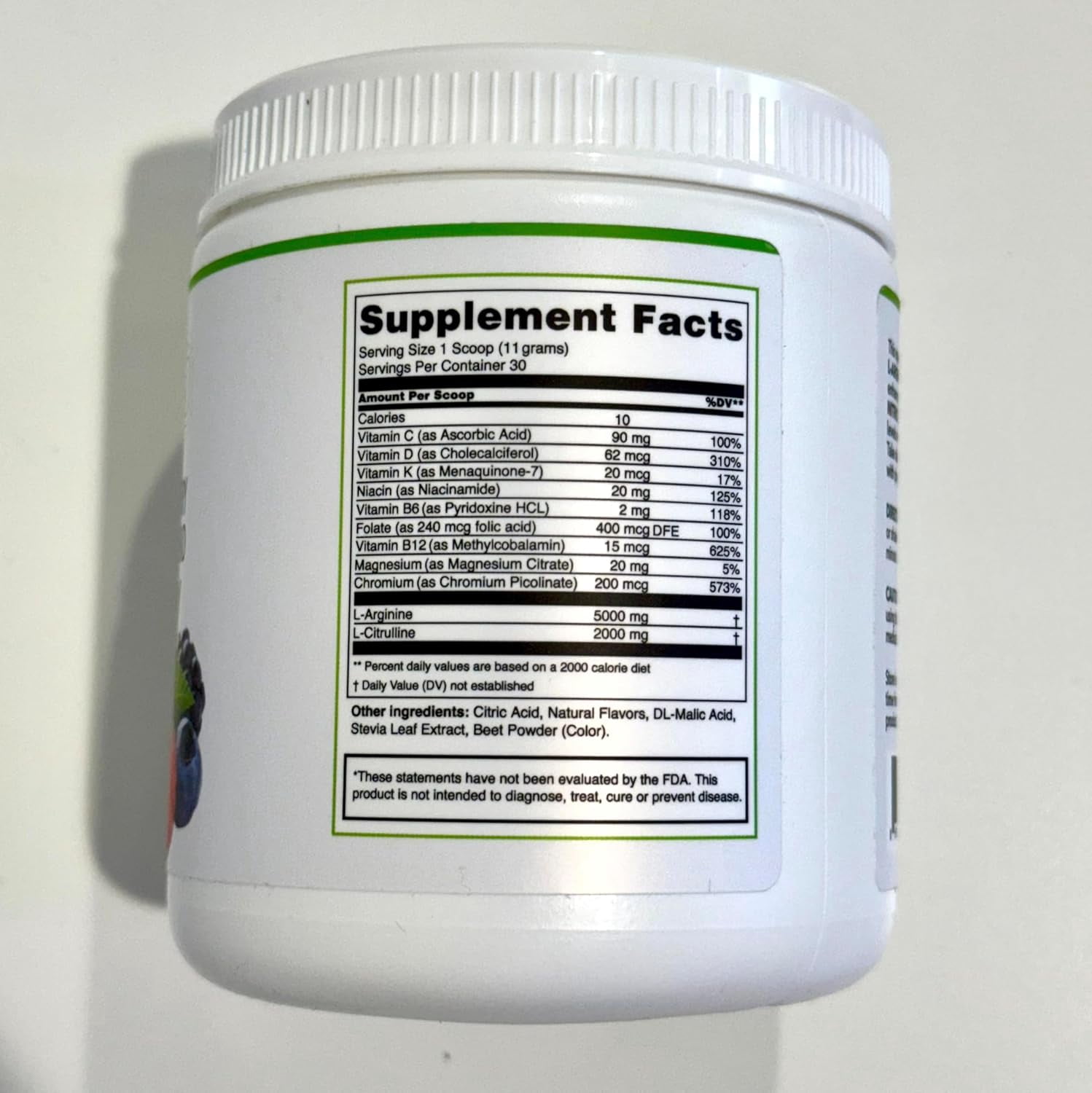 BlueEarth Company L-Arginine 5000mg, L-Citrulline 2000mg Supplement Powder, Nitric Oxide, Blood Pressure Support, Heart Health, Cardiovascular, Berry Blend 30 Servings