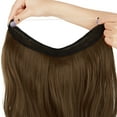 thumbnail image 3 of SHCKE Invisible Wire Hair Extensions 20 Inch Curly Hair Extensions Secure Fish Line Extensions Synthetic Hairpiece with Removable Secure Clips Light Chestnut Brown, 3 of 6
