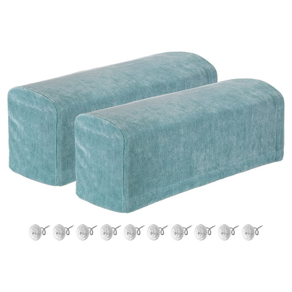 2Pack Stretch Armrest Covers, Chenille Armchair Slipcovers, Sky Blue