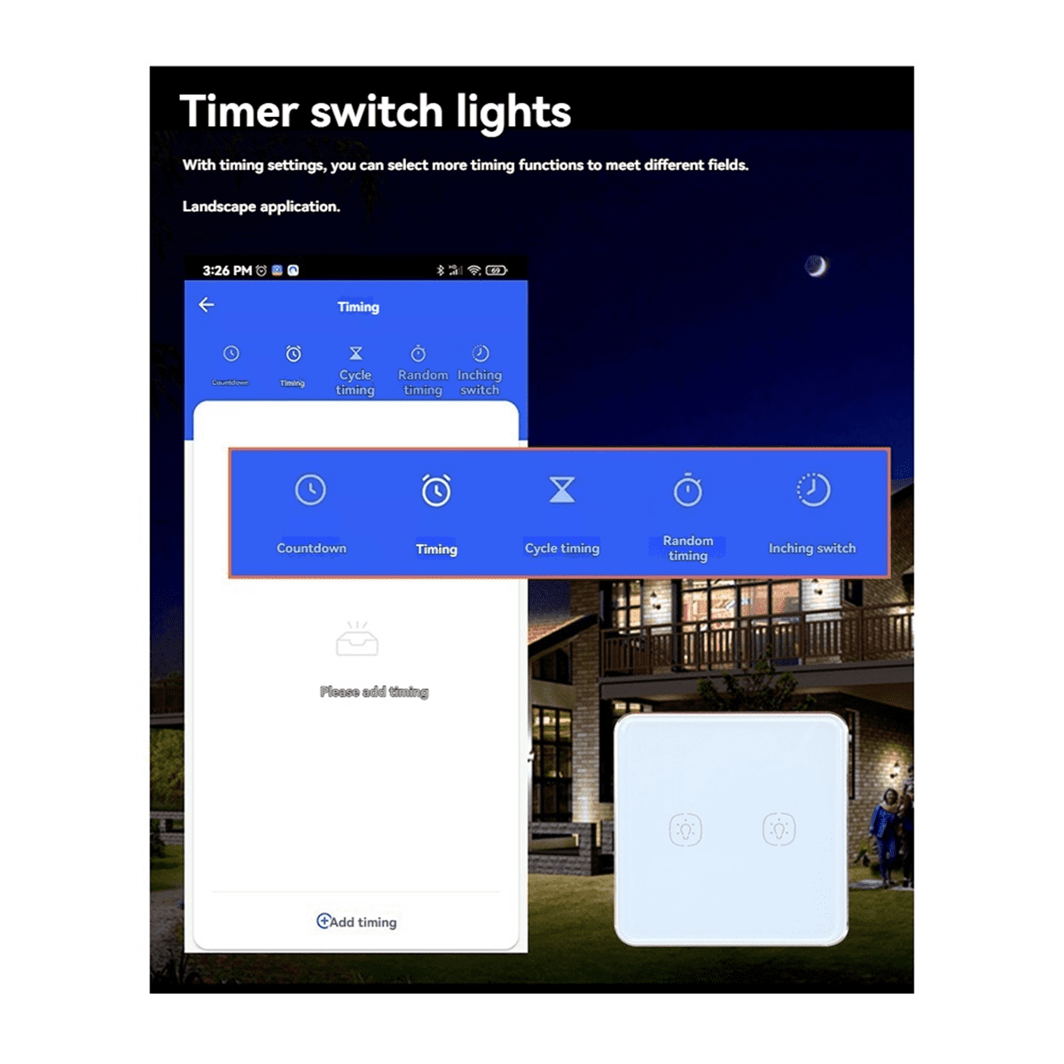 Zigbee Light Switch with Aluminum Frame Glass Touch Switch Work with Tuya Home Assistant Control 2 Way,1 x Light Switch