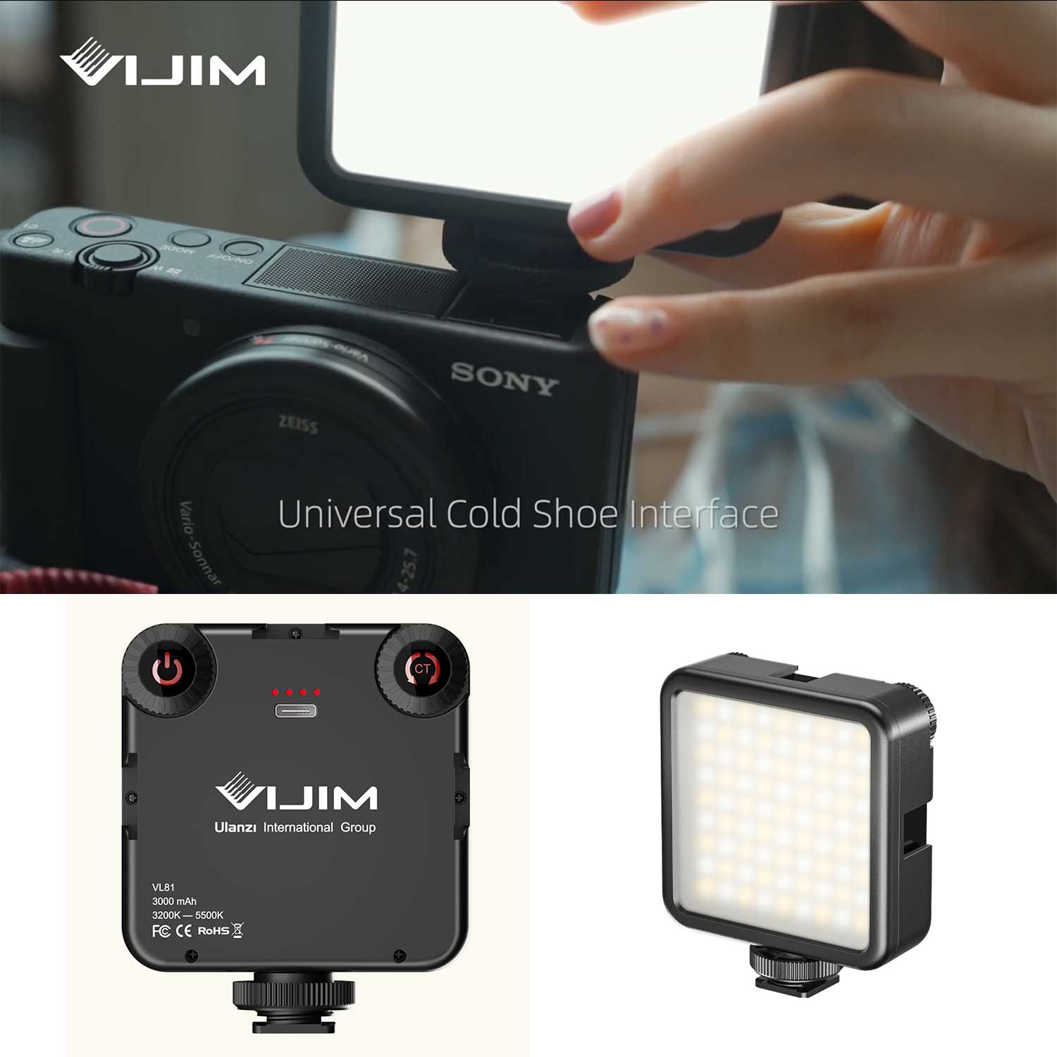 Buy Vijim VL81 BiColor Mini LED Fil Light OnCamera Dual Temperature Video Light 3000k to