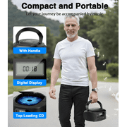 Jazmm CD Boombox Player, Portable Boombox CD Player with Good Sound, CD/CD-R/CD-RW Compatible, Programmable with AUX Input, Battery/Type-C Operated, Digital Portable CD Boombox for Kids, Seniors,Home