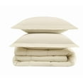 thumbnail image 5 of Brooklyn Loom Solid 100% Cotton Percale Chalk 3-Piece King Comforter Set, Solid Casual themed, Adult Bedding, OEKO-TEX Certified, 5 of 9
