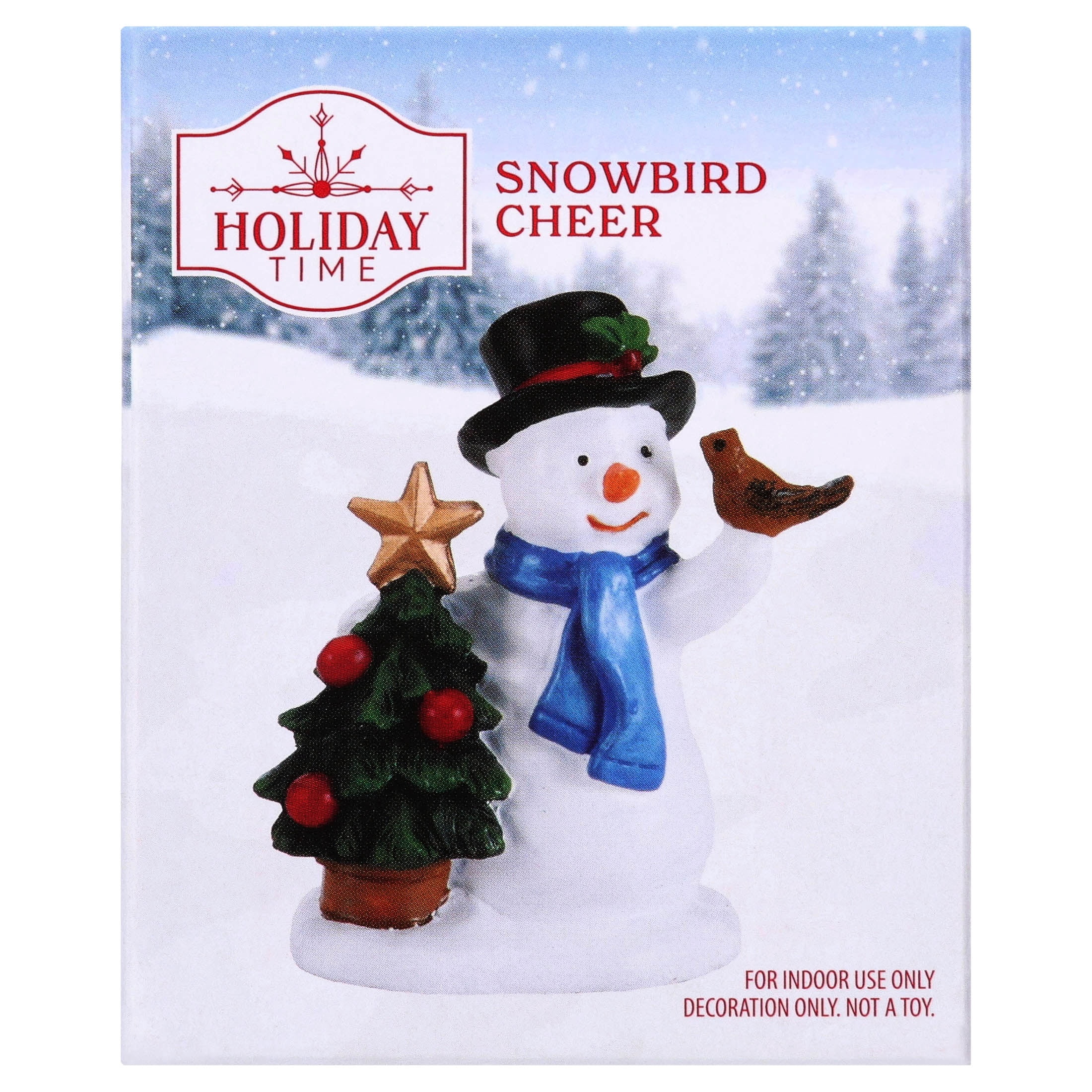 Snowbird Cheer Christmas Village Decorative Figurine, Multicolor, 3", by Holiday Time