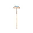 thumbnail image 3 of Angara Natural 0.4 Ct. Aquamarine with Diamond Halo Ring in 14K Rose Gold for Women (Ring Size: 6), 3 of 9