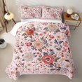 thumbnail image 2 of Homewish Tropical Floral Bed Spread Queen,Vintage Flower Queen Coverlet Set For Girls,Pink,3-Piece, 2 of 7