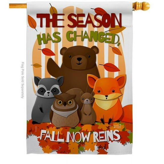 Angeleno Heritage H137127-BO 28 x 40 in. Fall Now Reins House Flag with Harvest & Autumn Double-Sided Decorative Vertical Flags Decoration Banner Garden Yard Gift