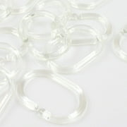 Jovati Lot de 24 anneaux de rideau de douche transparents en caoutchouc de silicone