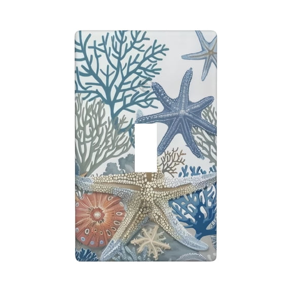 starfish Light Switch Cover Plates Single Toggle Wall Plate Decorative 1-Gang Christmas Decor Lightswitch Cover