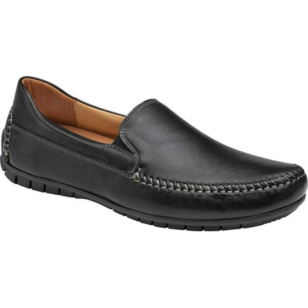

Johnston & Murphy Men s Cort Whipstitch Venetian Slip-On Shoe Black Full Grain Leather - 25-3975