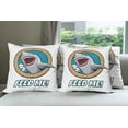 thumbnail image 6 of Ambesonne Cartoon Throw Pillow Cover 4 Pack, Feed Me Words Shark, 16", Multicolor, 6 of 7