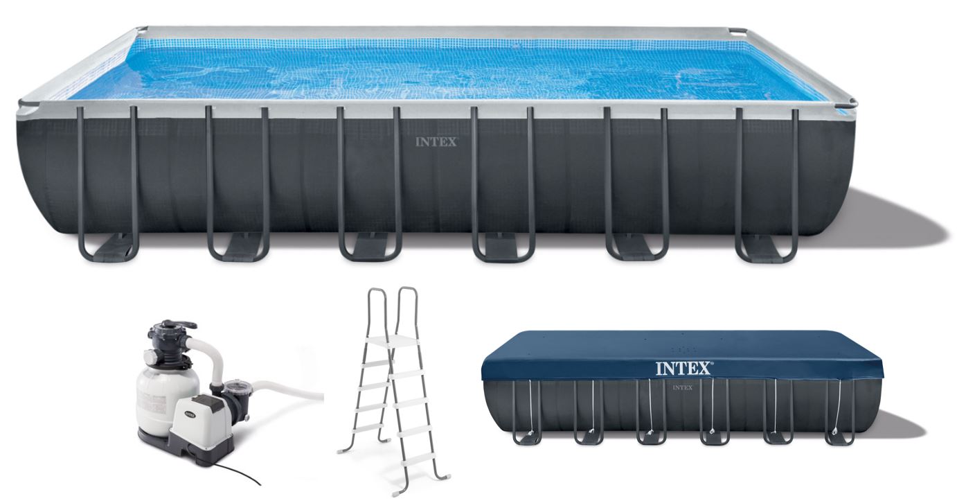 Intex 24ft X 12ft X 52in Ultra XTR Frame Rectangular Pool Set with Sand Filter Pump