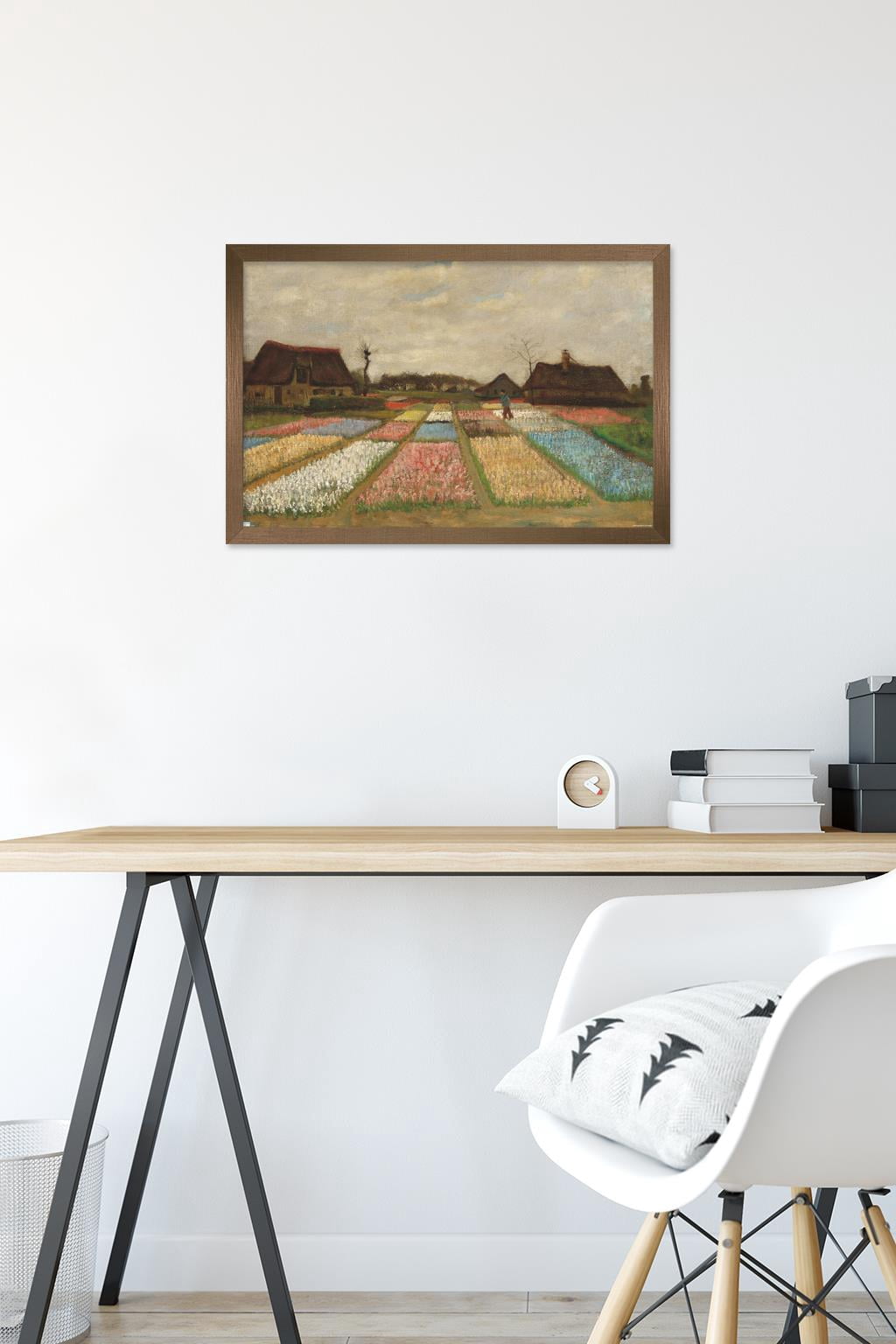 Flower Beds in Holland by Vincent van Gogh Wall Poster, 14.725" x 22.375" Framed