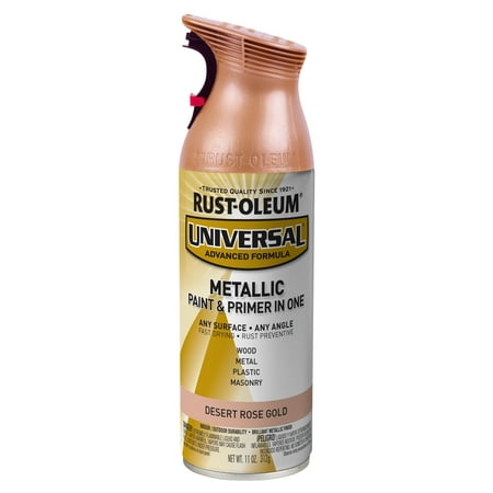Rust-Oleum Universal Metallic Desert Rose Gold Spray Paint and Primer in 1, 11 (Best Gold Chrome Spray Paint)