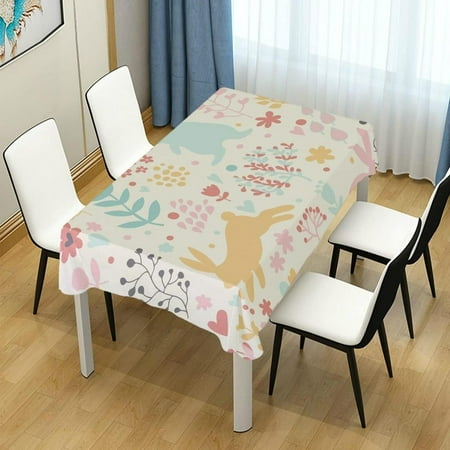 

Hyjoy 60x90 in Easter Bunny Egg Rectangle Tablecloth Spill-Proof Polyester Table Cloth Table Cover for Kitchen Dining Picnic Holiday Party Decoration
