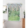 thumbnail image 2 of Waterfall Valances for Windows, Colorful Striped Kitchen Sheer Valance Curtains, Farmhouse Rainbow Color Stripes Rod Pocket Elegant Swag Valances for Living Room Bedroom, 47.2"x38.5", 1 Panel, 2 of 8