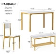 thumbnail image 4 of SogesHome 43.3'' Kitchen Dining Table Set for 4, Kitchen Table 2 Chairs Set for 4 with , Space Saving Table Set for Apartment, Restaurant, Coffee Shop, Gold, 4 of 7