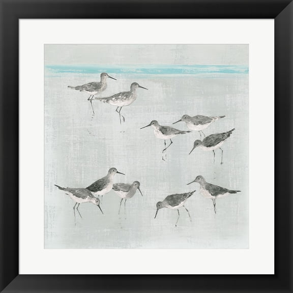 Sandpipers Gray by Avery Tillmon, Framed Wall Art, 19.5W x 19.5H