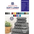 thumbnail image 6 of American Soft Linen Turkish 6 Piece Towel Set, 100% Cotton Premium Soft Bathroom Towels, Light Grey, 6 of 9