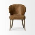 thumbnail image 2 of Mercana Niles Brown Faux Leather Seat W/ Wooden Legs Wingback Dining Chair, 2 of 7