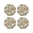 thumbnail image 2 of Disketp Starfish And Sea Shells Funny Coasters,4 Pcs Leather Coasters With Holder, Perfect Housewarming Hostess Gifts,Protect Furniture From Water Marks Scratch And Damage, 2 of 9