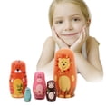 thumbnail image 3 of Muñecas De Anidación 5 uds muñecas rusas de madera trenzadas muñecas Matryoshka tradicionales de dibujos animados, 3 of 8