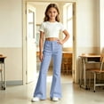 thumbnail image 7 of RTKFRFLM Kids School Uniform Bootcut Flared Pants Solid Color Casual Double Pocket Trousers for Back to School Clothes for Girls, 7 of 7