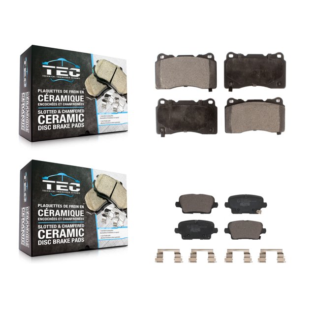 TEC Front Rear Ceramic Brake Pads Kit for Car Buick Regal Sportback with 345mm Diameter Rotor KTC-100651