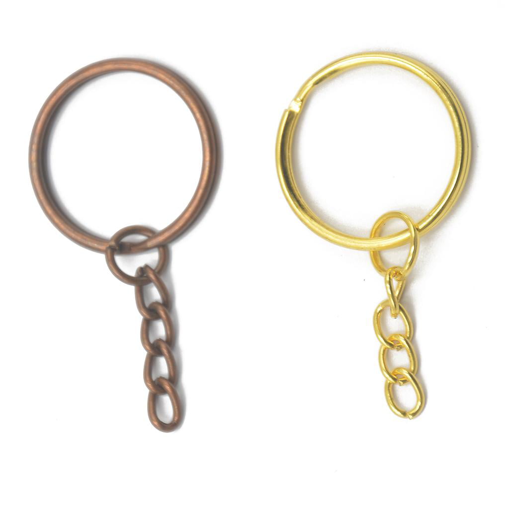 12 Key Chain Keyring Split Rings with 4 Link Key Ring Alloy Blanks 2 Colors 