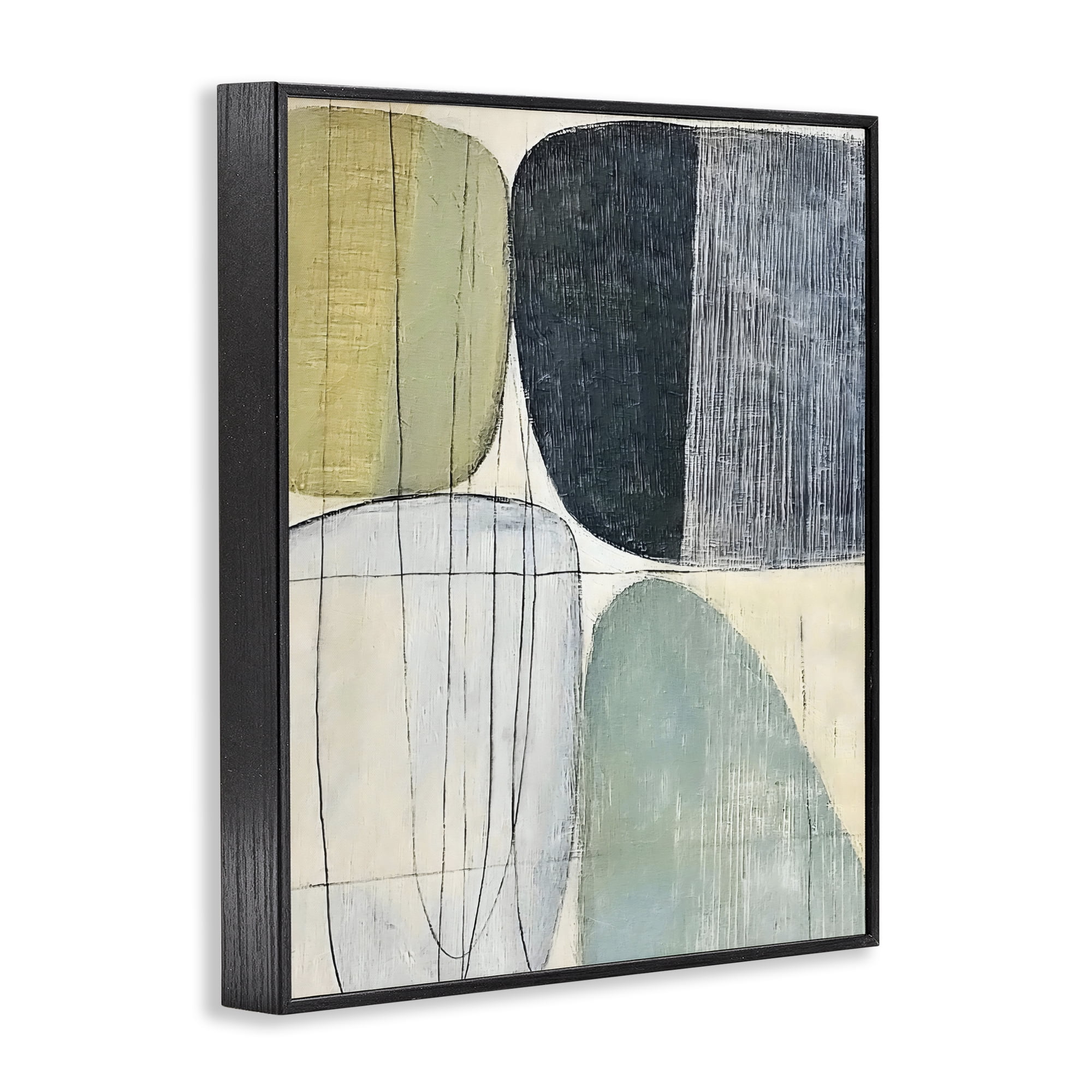 Stupell Industries Modern Organic Composition Black Framed Giclee Art, design by Riley B