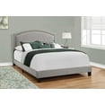 thumbnail image 1 of Monarch Specialties Bed, Queen Size, Platform, Bedroom, Frame, Upholstered, Linen Look, Wood Legs, Grey, Chrome, Transitional, 1 of 3