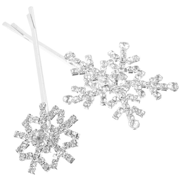 OUNONA  2 Pcs Hair Jewelry Pins for Women Wedding Accessories Brides Mini Bobby Silver