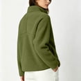 thumbnail image 5 of CQONEPT Women's Lightweight Half Zip Warm Sherpa Fleece Sweatshirt Fall Winter Cozy Pullover Tops with Zipper Pockets Army Green M, 5 of 7