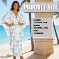 thumbnail image 7 of Xixirimido Blue Bows Floral Print Womens Kaftan Dresses Long Caftans Plus Size Batwing Sleeve Swimsuit Coverup V Neck Summer Beach Dress, 7 of 7