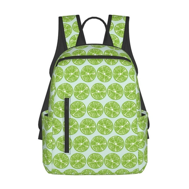 Disketp Green Lemon Slices Mochila Ligera e Impermeable, Mochila de Día Resistente para Viajes, Senderismo y Uso Diario para Hombre y Mujer