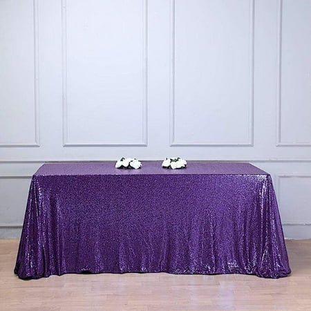 

90 x 156 Purple Sequin Tablecloth